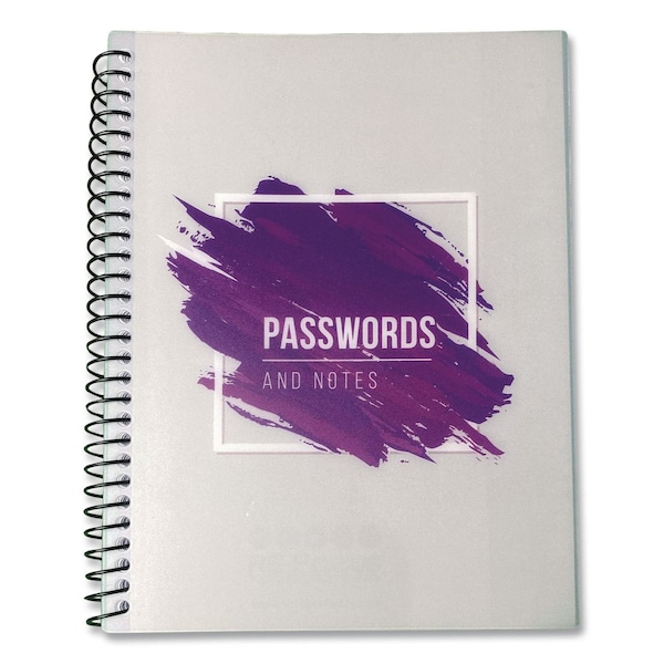 Re-Focus The Creative Office Pocket-Size Password Keeper Log Book, User-Name/Password Format, White/Purple Cover, 60 7x5.5 Sheets SMPRPLPWBOOK - main