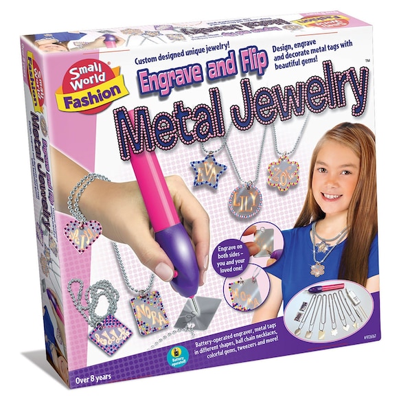 Small World Toys Engrave and Flip Metal Jewelry Maker Kit 9726167 - main