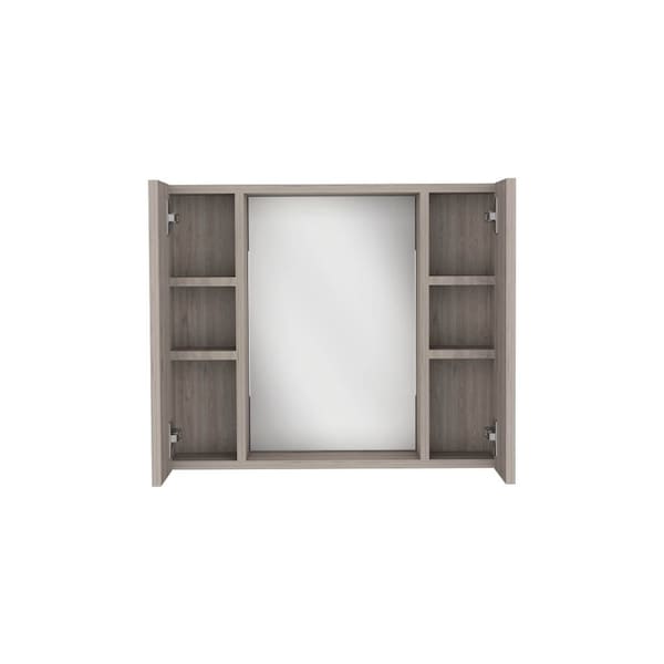 Homeroots 24" Light Gray Wood Floating Single Door Bathroom Vanity And Medicine Cabinet 543580 - main