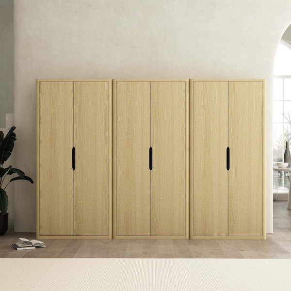 Manhattan Comfort Rivington 38in Bookcase Cabinet in Natural Oak - Set of 3 3-BC004-NA - main