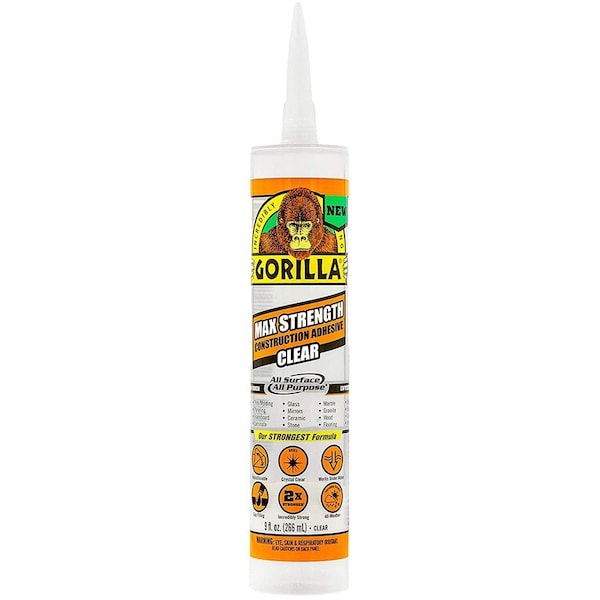 Gorilla Glue Construction Adhesive, Max Strength Series, Clear, 9 oz, Cartridge 8212302 - main