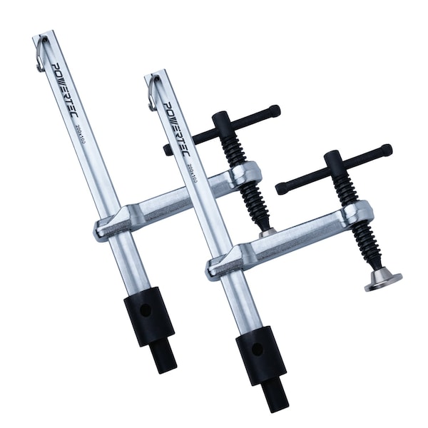 Powertec 2PK Welding Clamp T-Handle - 8in Max Opening, 4in Throat Depth - Fits 5/8in (16mm) Holes, 2PK 72244-P2 - main
