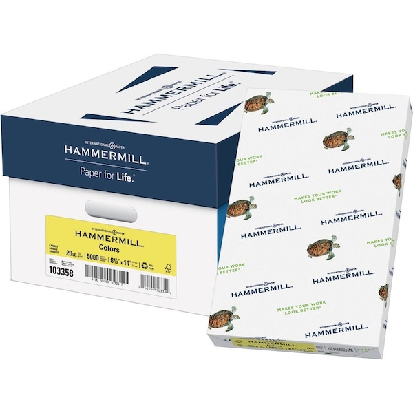 International Paper Paper for Copy 85x14 Colored Paper Canary Recycled 30 Fiber Recycled Content, Yellow, 5000PK HAM103358CT - main