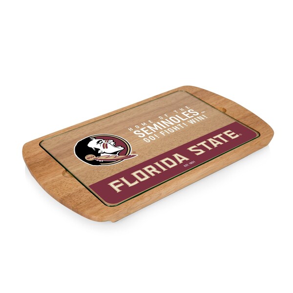 Picnic Time Family Of Brands NCAA Florida State Seminoles Billboard Glass Top Cheese Board - Charcuterie Boards, Parawood 911-01-505-174-0 - main
