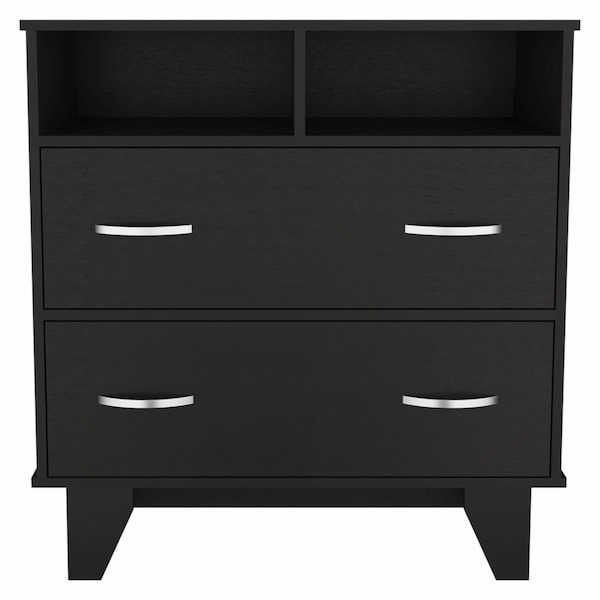 Homeroots 32" Black Manufactured Wood Two Drawer Dresser 477814 - main