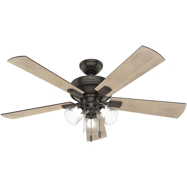 Hunter Crestfield 52'' Noble Bronze Ceiling Fan with Light Kit 54205 - main