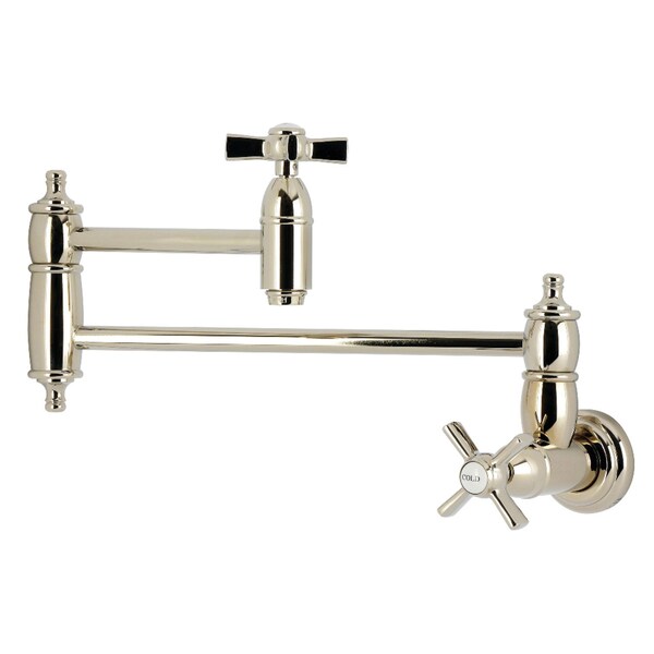 Kingston Brass Wall Mount Pot Filler Faucet, Polished Nickel KS3106ZX - main