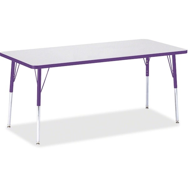 Jonti-Craft Berries Rectangle Activity Table, 30 in. x 72 in., A-height, Freckled Gray/Purple/Gray 6413JCA004 - main