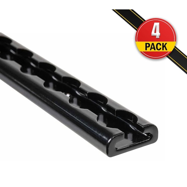 Mytee Products Aluminum 6 ft L-Track Trailer Tie Down Rail for Trailer - 2,225 lbs BS, Black, 4PK LTK6-BLKx4 - main
