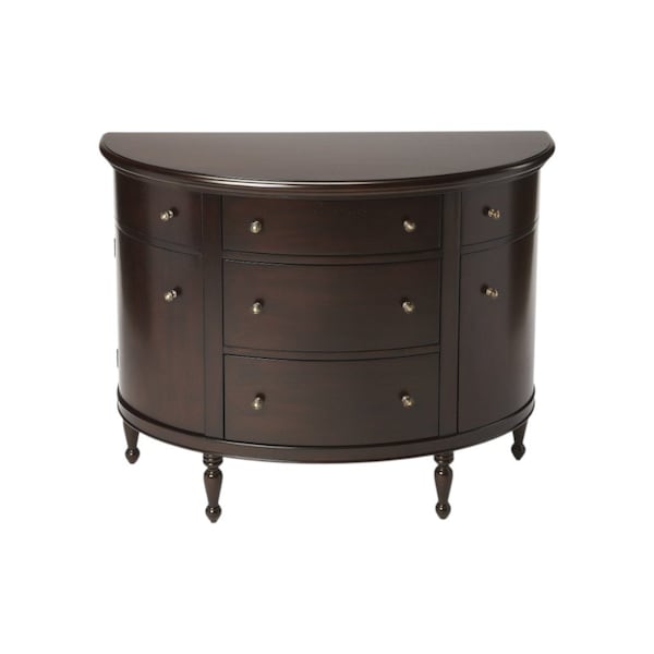 Homeroots 41in Dark Brown Solid Wood Five Drawer Sideboard 389789 - main
