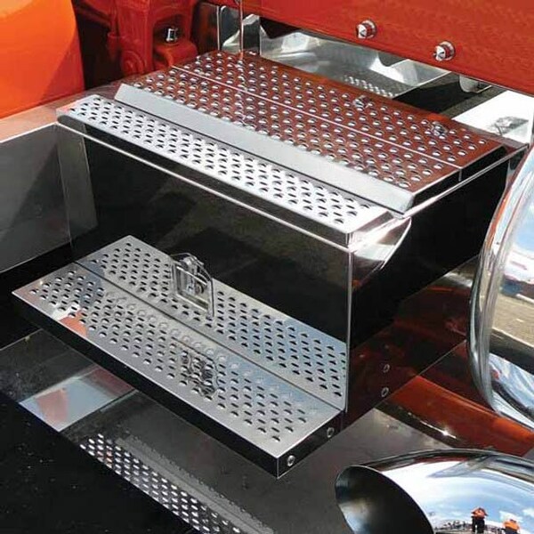 Ilc Replacement For Peterbilt 379 Year 1994 Stainless Steel Frame Tool Box W Full Top Step 30In WZ-EKWF-7 - main