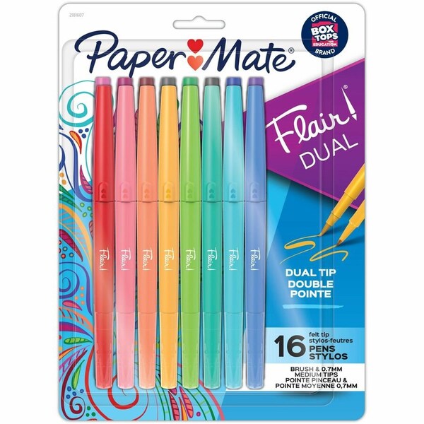 Paper Mate Flair Duo Pens, 0.7 mm Medium Pen Point, Assorted Ink, 4PK 2181607 - main
