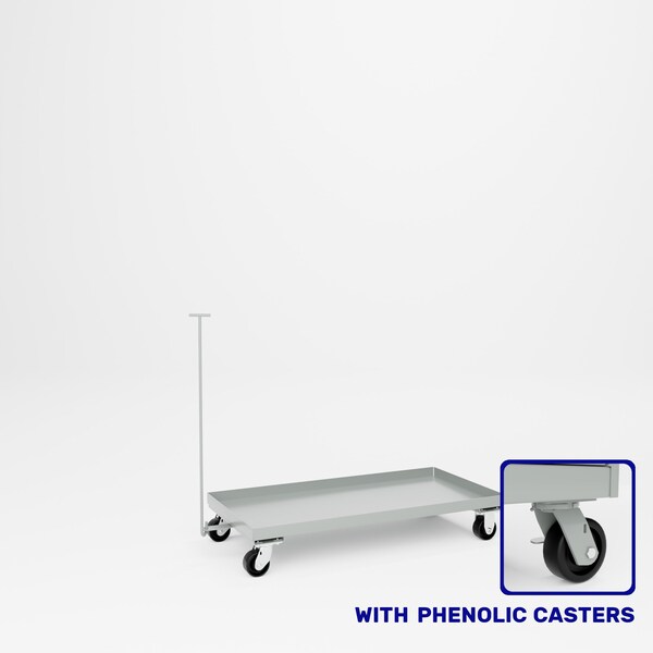 Pucel Steel Dolly with Removable Handle, 24 in W x 48 in D, Gray 24-D-48-P - main