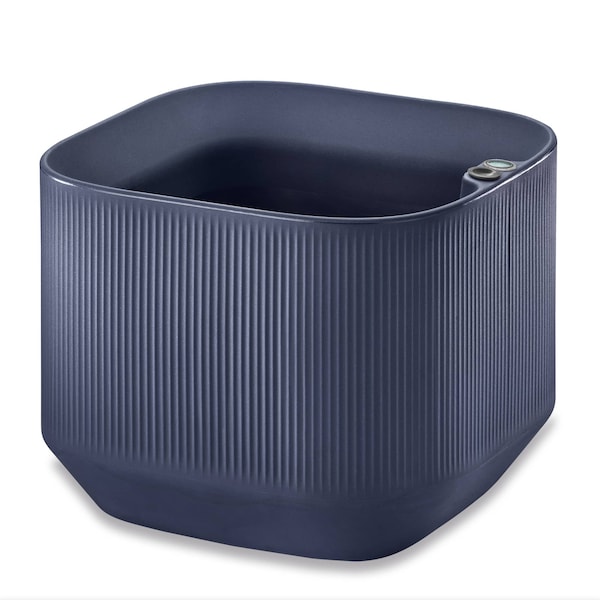 Crescent Garden TruDrop Modular Self-Watering Low Square Plant Box - Indoor/Outdoor - Midnight Blue, 20"x20"x16"H A614055 - main