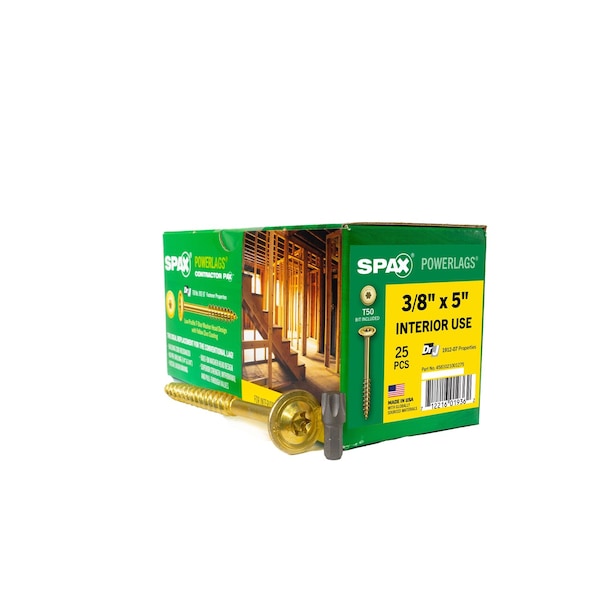 Spax 3/8 in x 5 in Interior Structural Wood Lag Screws Powerlags Washer Head T-Star, 25PK 4581021001275 - main