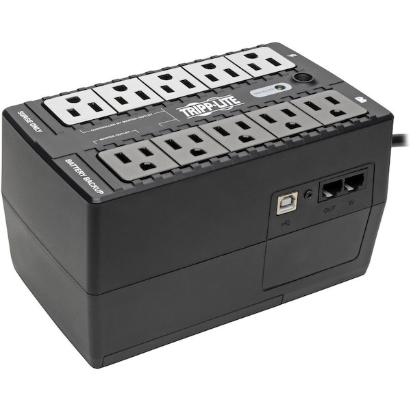 Eaton Tripp Lite Series 550VA 300W Standby UPS - 10 NEMA 5-15R Outlets, 120V, 50/60 Hz, 5-15P Plug, ECO550UPS - main