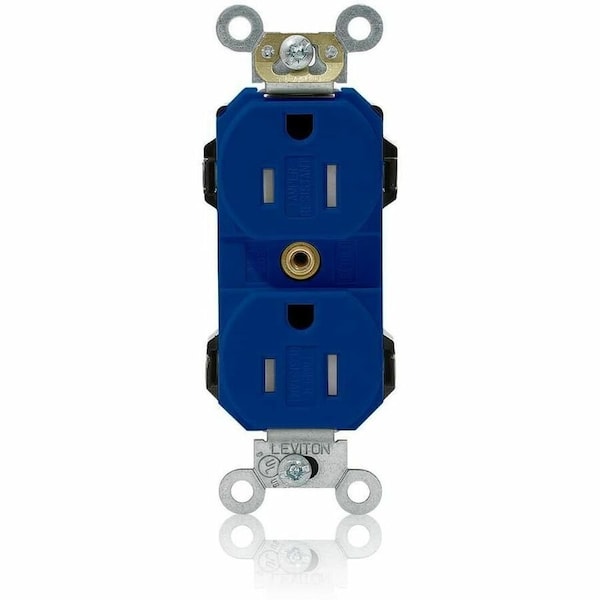 Leviton Lev-Lok Commercial Grade Tamper Resistant Duplex Receptacle, 15 Amp, 125 Volt MT562-SB - main