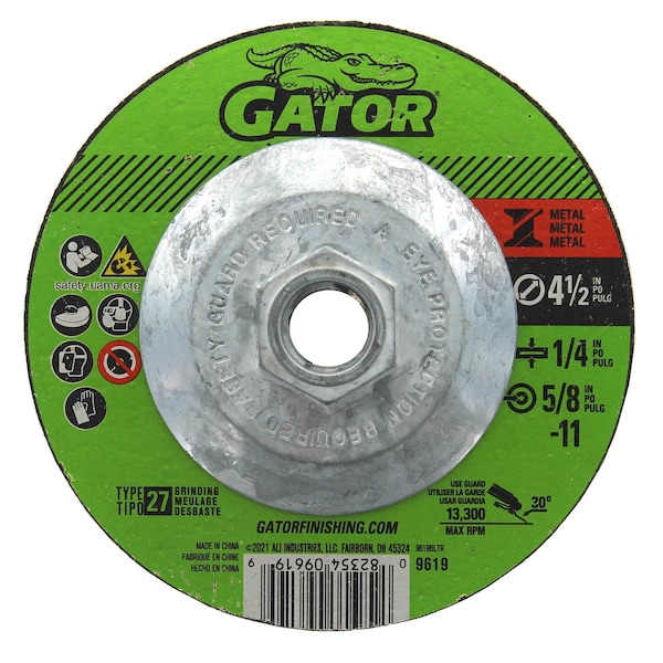 Gator Finishing 4.5 in. X 1/4 in. X 5/8 in. Metal Cut-Off Wheel, Type 27 9619 - main