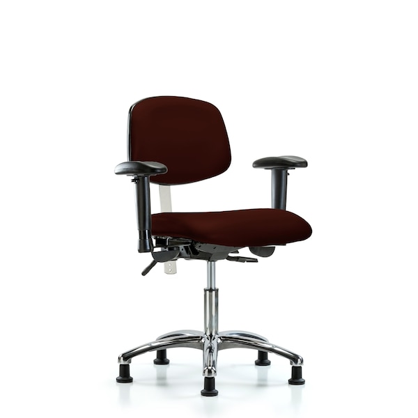 Blue Ridge Ergonomics Clean Room Chair Desk Chair, Vinyl, Glds, Burg, CL100, Adjustable Arms, 18" to 23" Height, Vinyl BR-NCR-VDHCH-CR-T1-A1-RG-8569 - main