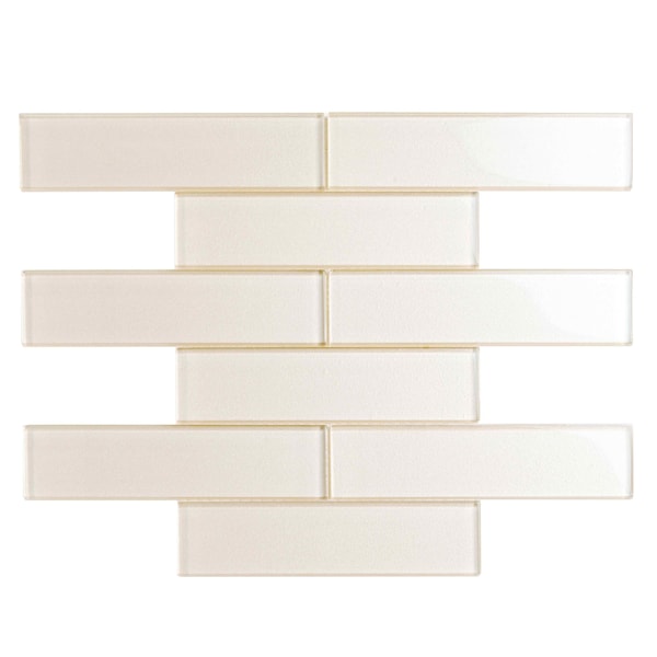Apollo Tile Lace White 11.8 in x 11.8 in Glass Glossy Floor and Wall Mosaic Tile 4.83 sqft/case, 5PK APLC8802A - main