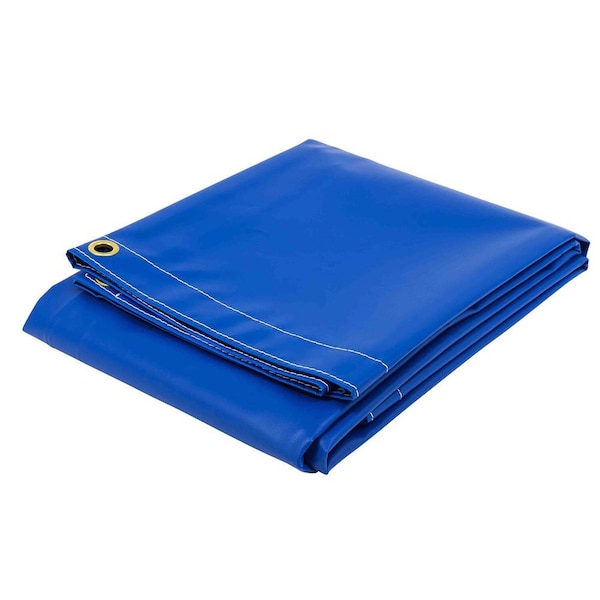 Mytee Products 10 ftx12 ft Heavy Duty BLUE 18oz Vinyl Utility Tarp Multipurpose Waterproof, Cars, Boats, Pool Cover VT18-10x12-BLUE - main