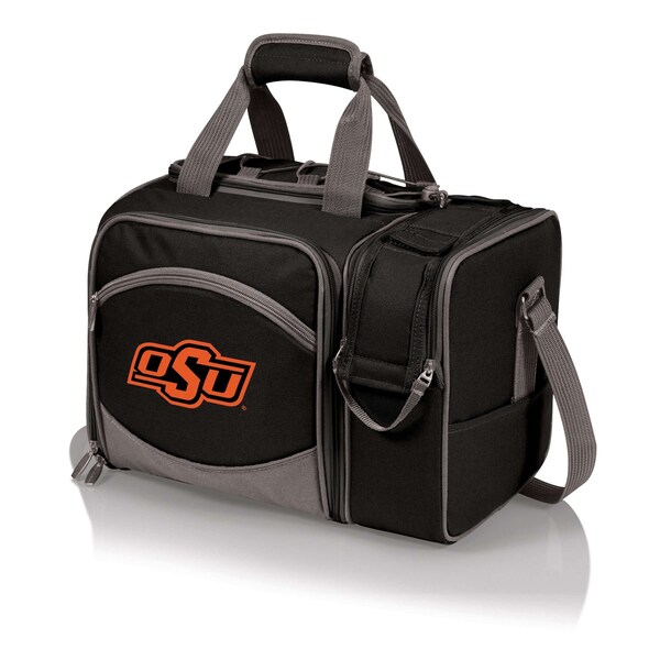 Picnic Time Family Of Brands NCAA Oklahoma State Cowboys Malibu Cooler Picnic BasketBlack with Gray Accents 508-23-175-464-0 - main