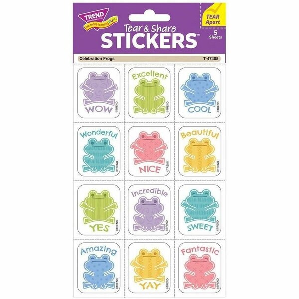 Trend Celebration Frogs Tear & Share Stickers, 360PK T47405 - main