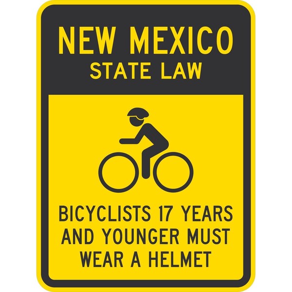 Lyle Bicyclists 17 Years And Younger Must Wear A Helmet (with Cyc, 18x24, Non-Reflective, Yellow G-11192-NA_18x24 - main