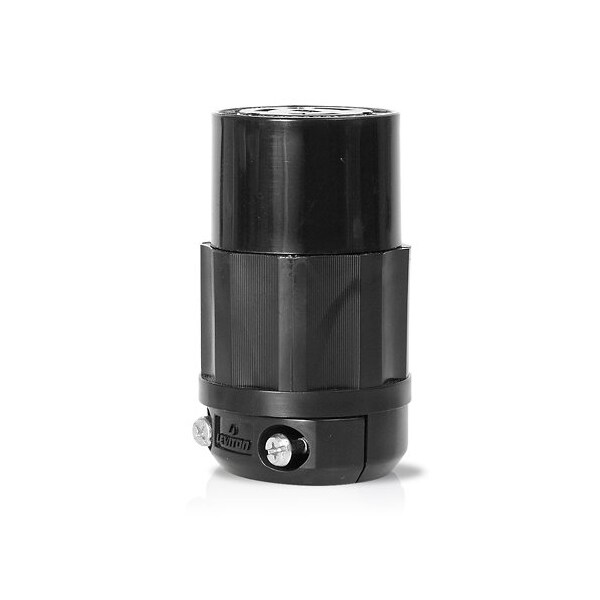 Leviton Locking Conn 15A 2P 3W Ind Gr Black 4729-B - main