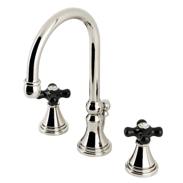 Kingston Brass Widespread Bathroom Faucet with Brass Pop-Up, Polished Nickel KS2986PKX - main