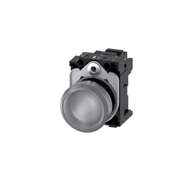 Siemens Indicator lights, 22 mm, round, metal, shiny, clear, lens, smooth 3SU1156-6AA70-3AA0 - main