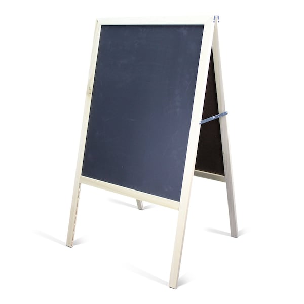 Crestline Products Marquee Easel (natural hardwood) Two Black Chalkboards 31222 - main
