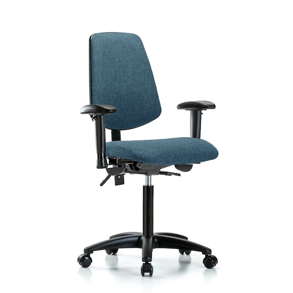 Blue Ridge Ergonomics Fab Med Bench Chair, Bk, Cast, Blu, 6-Way Adjustable, 22" to 29" Height, Blue BR-FMBCH-MB-RG-T1-A1-NF-RC-F43 - main