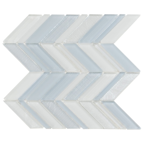 Apollo Tile White Blue 10.4 in x 10.4 in Glass Glossy, Matte Floor and Wall Mosaic Tile 3.76 sqft/case, 5PK APLICL8814A - main