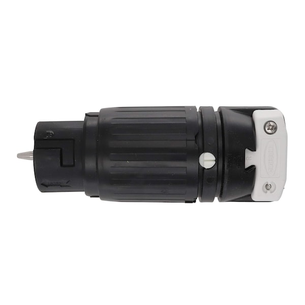 Hubbell Wiring Twist-Lock 50A 125/250V 3-Pole 4-Wire Female Connector, Black/White CS6364C - main