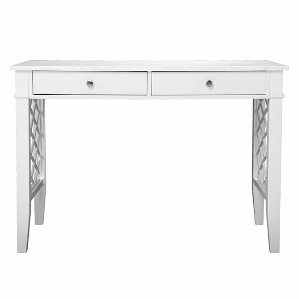 Homeroots 43" White Writing Desk With Two Drawers 402021 - main