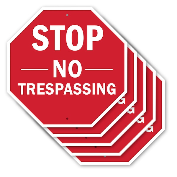Signmission Stop No Trespassing, 10 inch X 10 inch, Aluminum Metal Signs, 5PK OC-A-5Pack-10-269 - main