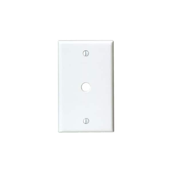 Leviton Telephone/Cable Wallplate, Standard Size, Gang 1, White 88013 - main
