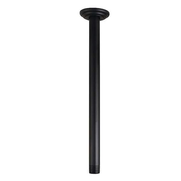 Kingston Brass 12" Rain Drop Ceiling Mount Shower Arm with Round Flange, Matte Black K211C0 - main