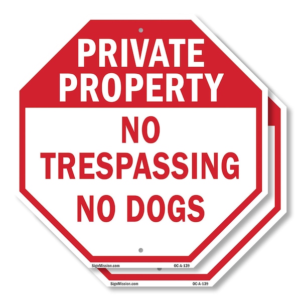 Signmission Private Property No Trespassing No, 6 inch X 6 inch, Plastic Sign, 2PK OC-P-2PACK-6-139 - main