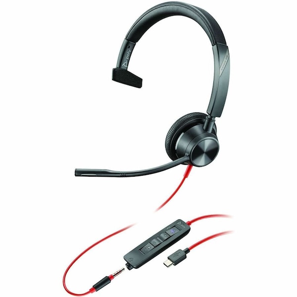 Hp POLY BLACKWIRE 3315 MONAURAL MICROSOFT TEAMS CERTIFIED USB-C HEADSET +3.5MM PLUG 8X218AA - main