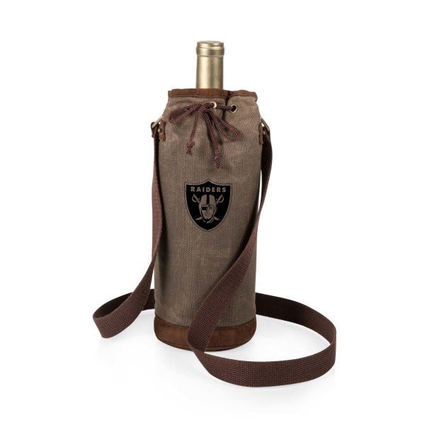 Picnic Time Family Of Brands NFL Las Vegas Raiders - Waxed Canvas Wine Tote 621-00-140-234-2 - main