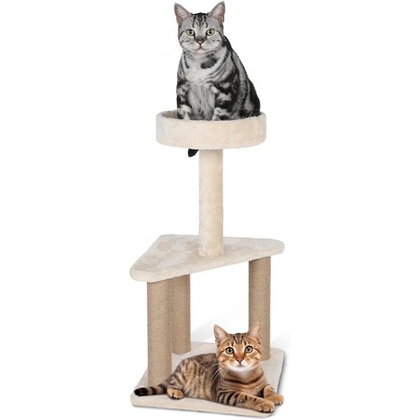 Simple Deluxe FluffyDream Cat Tree Tower for Large Indoor Cat with Sisal Covered Scratching Post, 31.8 Inches Sma GLN1PTTREESCRACH24W01 - main