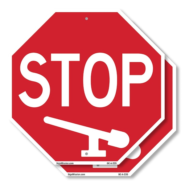 Signmission Stop, 10 inch X 10 inch, Aluminum Metal Signs, 2PK OC-A-2PACK-10-235 - main