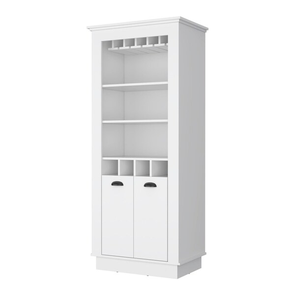 Homeroots 70" White Bar Cabinet With Wine Storage 535113 - main