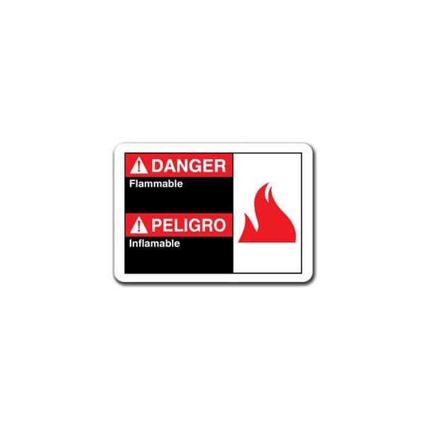 Signmission 10 in Height, Plastic, ANSI-710DS Danger Flammable Bi, ANSI-710DS Danger Flammable Bi ANSI-710DS Danger Flammable Bi - main