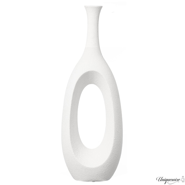 Uniquewise 44-Inch Frosted White Fiberglass Tall Floor Vase - Decorative Vase for Modern Home Decor QI004677.L - main