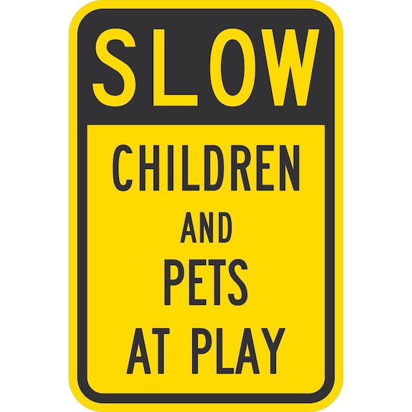 Lyle Slow Children And Pets At Play, 18x24, Non-Reflective, Yellow G-11157-NA_18x24 - main
