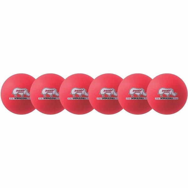 Champion Sports Rhino Skin LwBon DodgeBall St, 6", Red, PK6 RXD6NRDSET - main