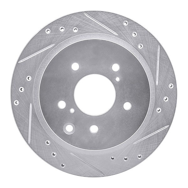 Dynamic Friction Co DFC Brake Rotor - Drilled and Slotted - Silver 631-67034R - main
